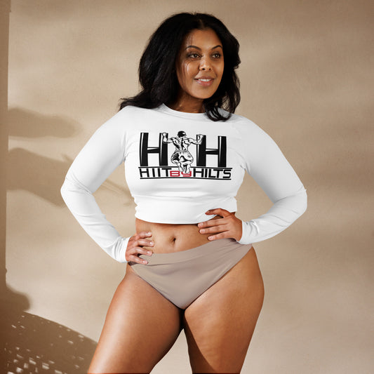 Recycled HIIT BY HILTS long-sleeve crop top